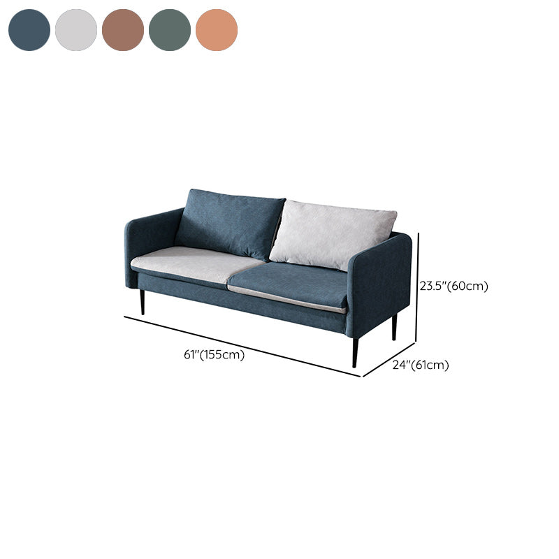 Contemporary 3- Seater 29.5 " H Faux Leather Square Arm Sofa