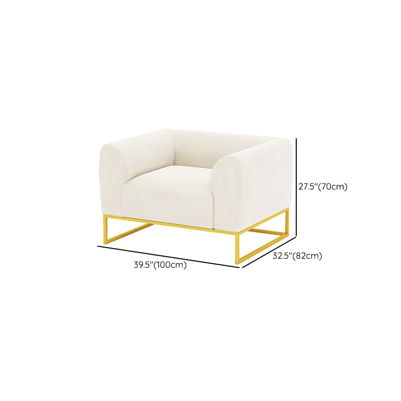 Modern 27.55" H Wood Frame Tuxedo Arm Sofa in White for Living Room