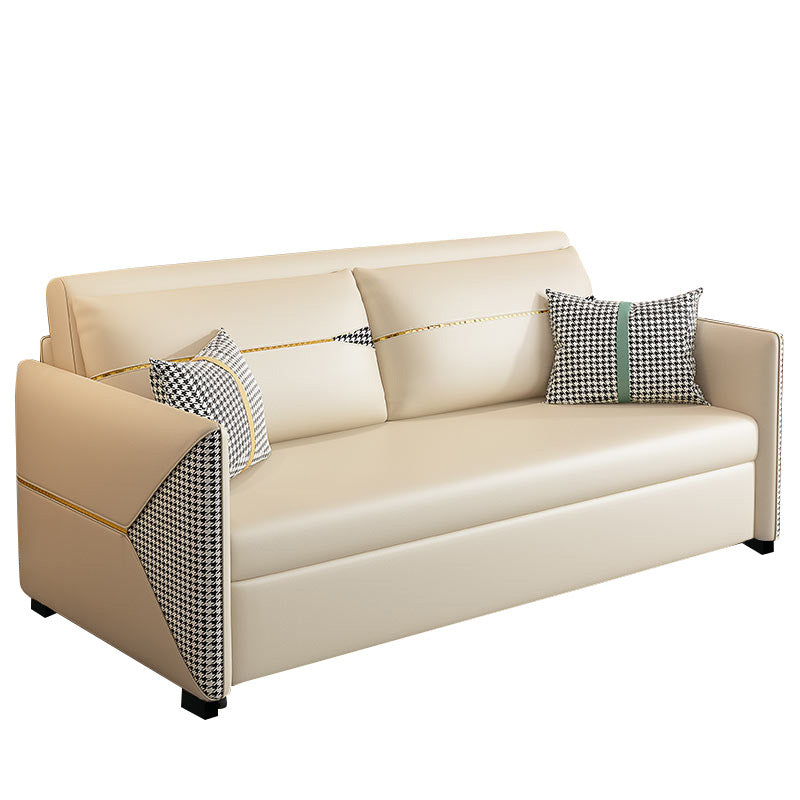 39.37" Wide Faux leather Sleeper Sofa White Pillow Included Sofa Bed