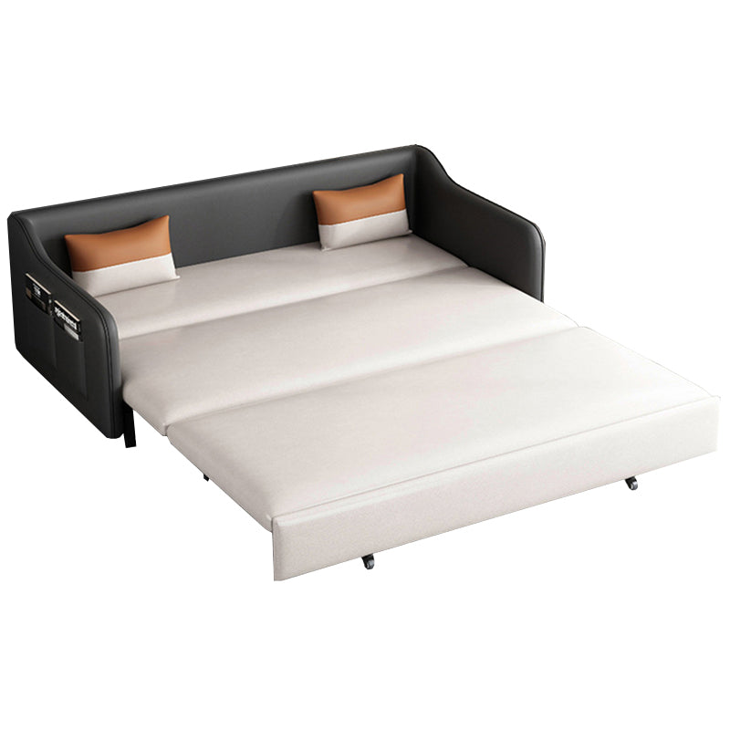 Faux leather Sleeper Sofa 32.28" Wide White Sofa Bed with Cushion Back