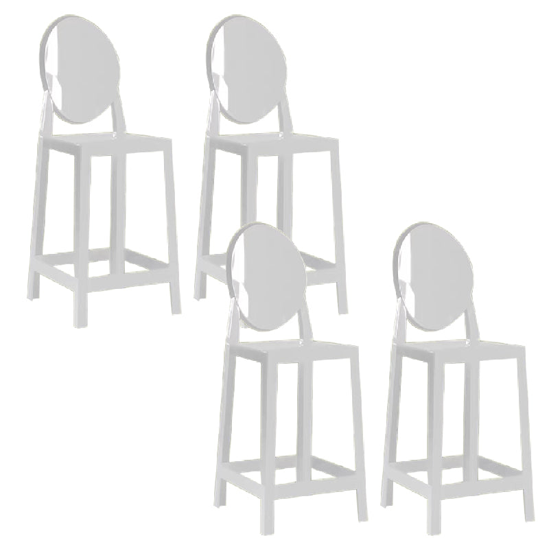 Industrial Backrest Armless Counter High Chair Plastic Bar Stool with 4 Legs