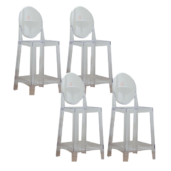 Industrial Acrylic Counter Height Stools 4 Legs Bar Stool for Indoor