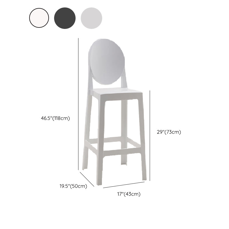 Industrial Acrylic Counter Height Stools 4 Legs Bar Stool for Indoor