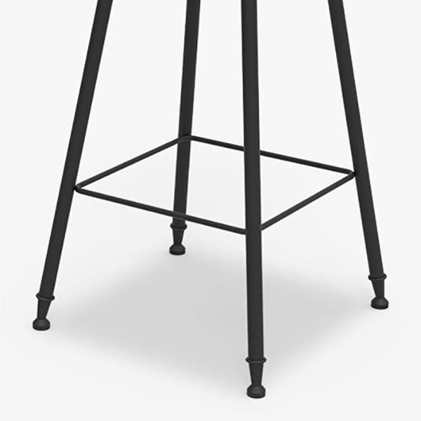 Luxurious Armless Counter High Stool Backrest Metal Bar Stool with Plastic Seat