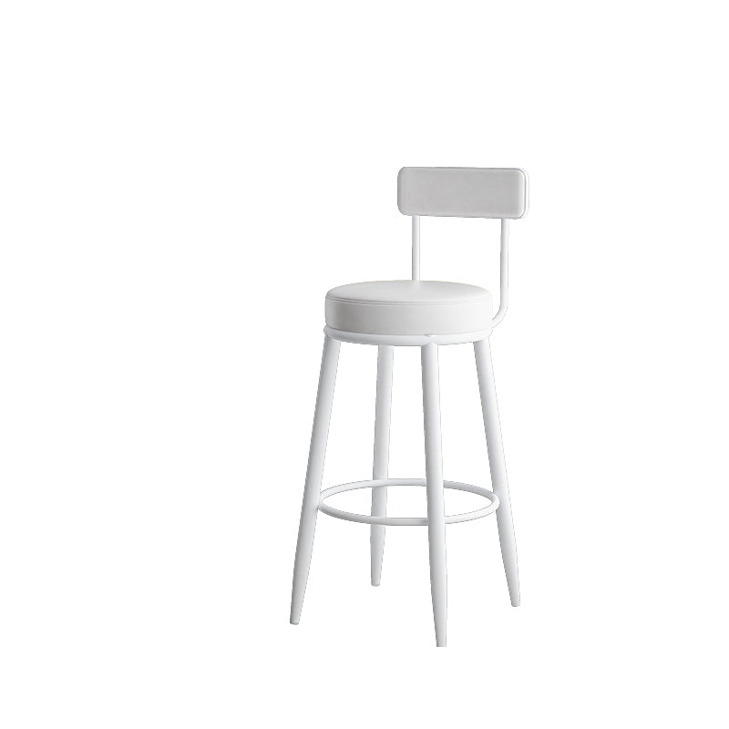 Contemporary Style Armless Counter Stool Faux Leather Low Back Bar Stool