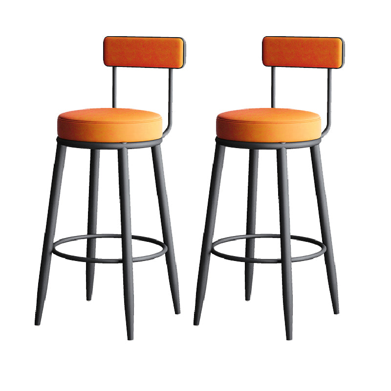 Contemporary Style Armless Counter Stool Faux Leather Low Back Bar Stool