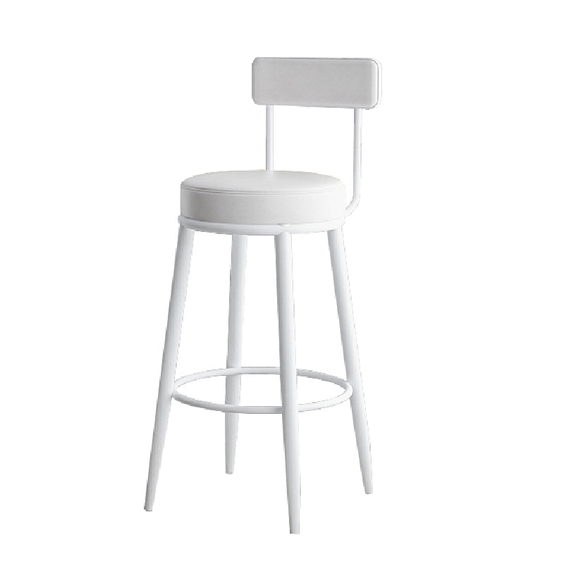 Contemporary Style Armless Counter Stool Faux Leather Low Back Bar Stool