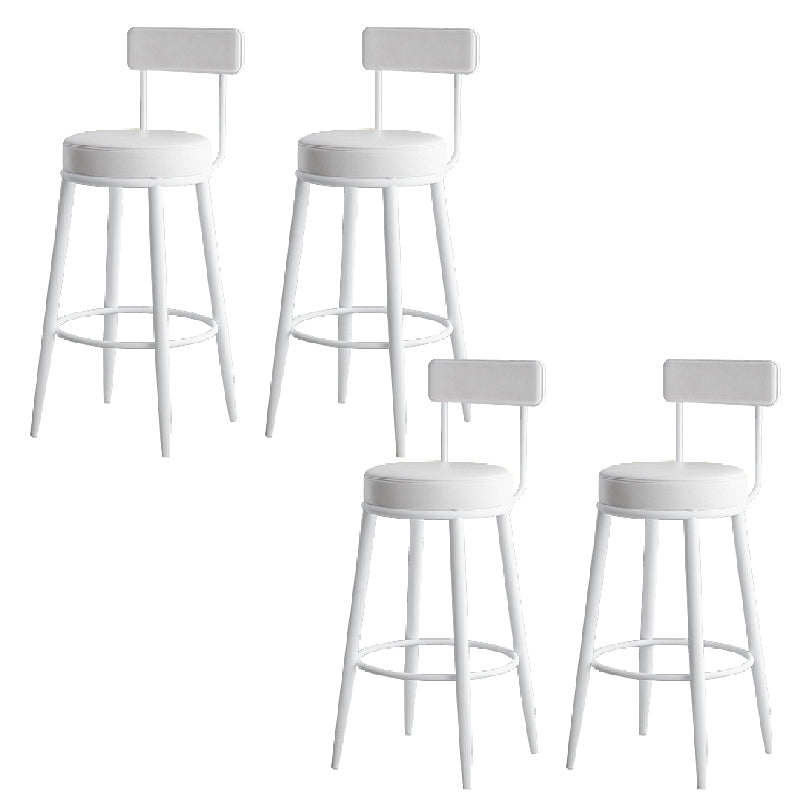 Contemporary Style Armless Counter Stool Faux Leather Low Back Bar Stool