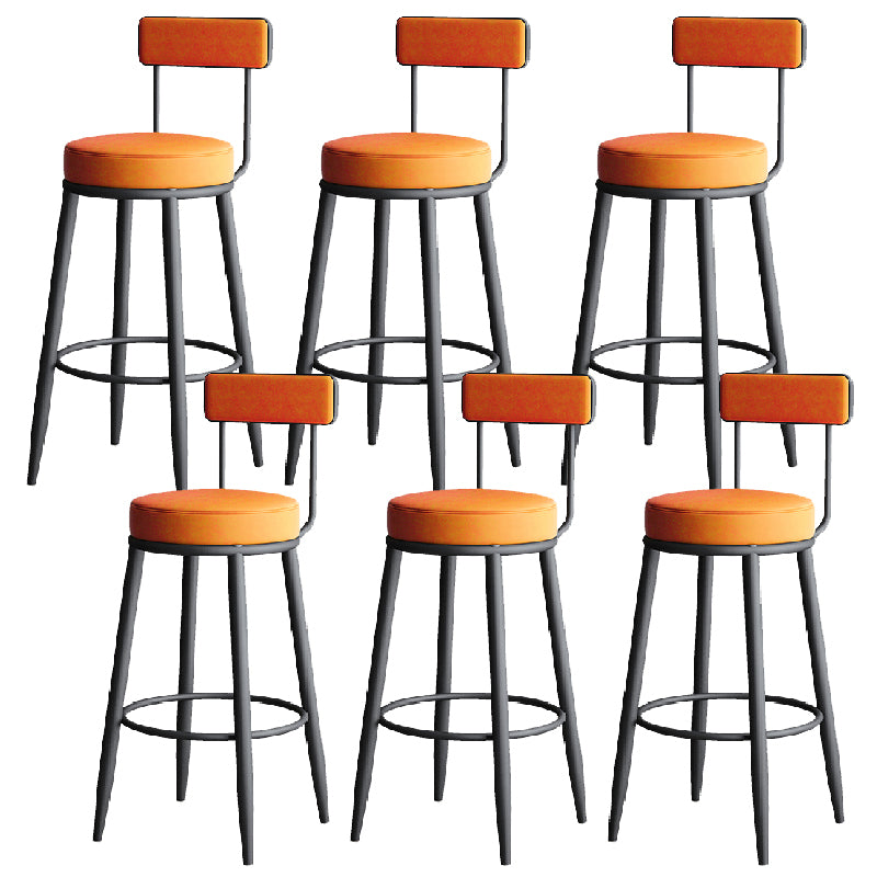 Contemporary Style Armless Counter Stool Faux Leather Low Back Bar Stool