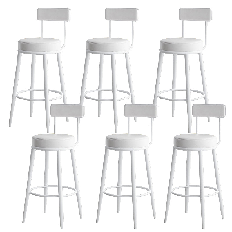 Contemporary Style Armless Counter Stool Faux Leather Low Back Bar Stool