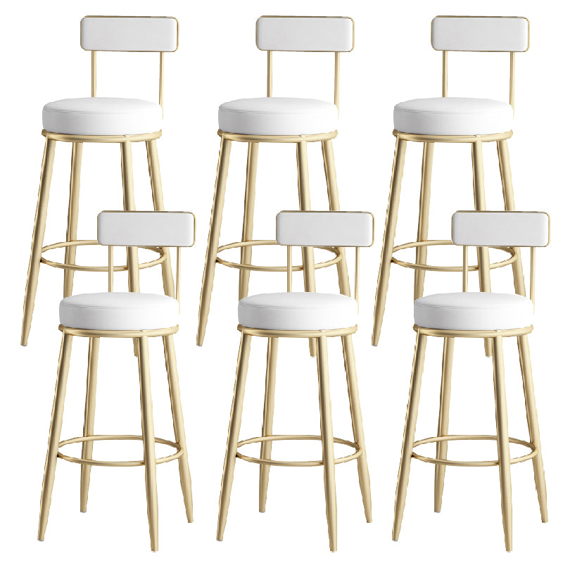 Contemporary Style Armless Counter Stool Faux Leather Low Back Bar Stool