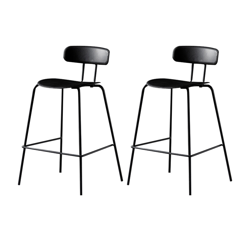 Luxurious Backrest Counter Stool with Metal Base Plastic Armless Cafe Bar Stool