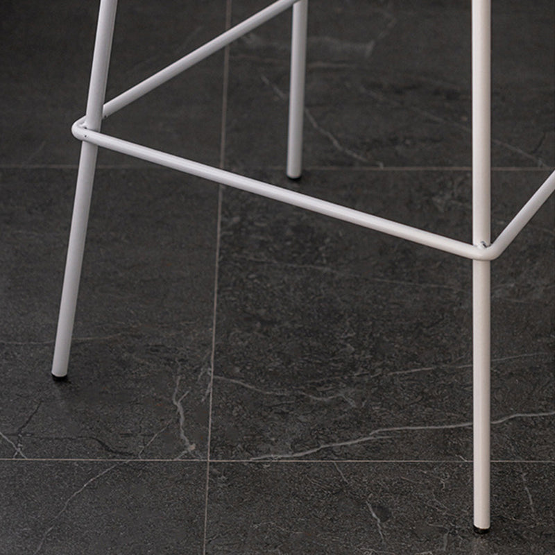 Luxurious Backrest Counter Stool with Metal Base Plastic Armless Cafe Bar Stool