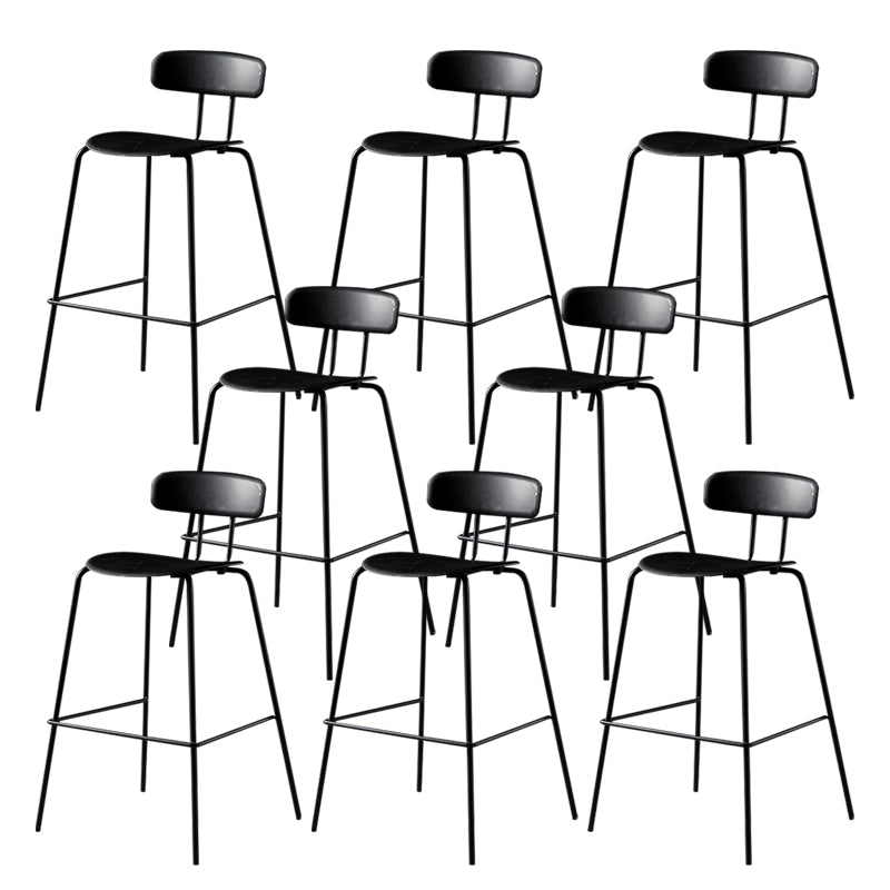 Luxurious Backrest Counter Stool with Metal Base Plastic Armless Cafe Bar Stool