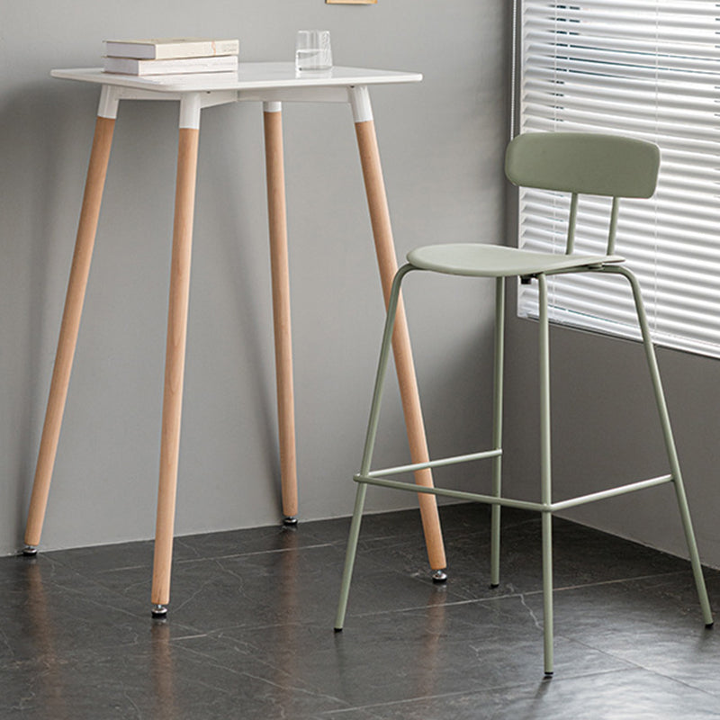 Luxurious Backrest Counter Stool with Metal Base Plastic Armless Cafe Bar Stool