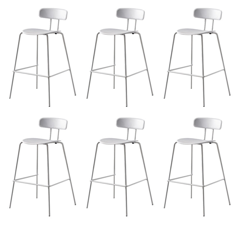 Luxurious Backrest Counter Stool with Metal Base Plastic Armless Cafe Bar Stool