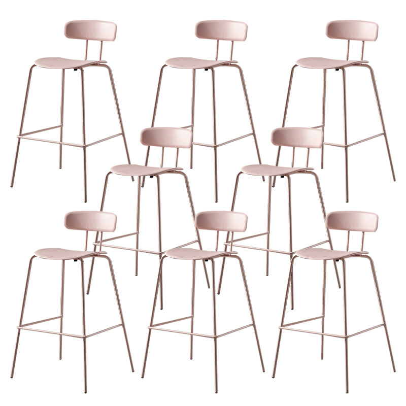 Luxurious Backrest Counter Stool with Metal Base Plastic Armless Cafe Bar Stool