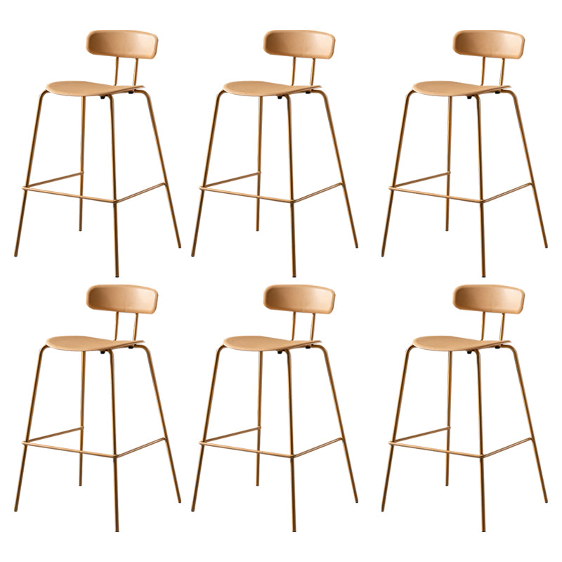 Luxurious Backrest Counter Stool with Metal Base Plastic Armless Cafe Bar Stool