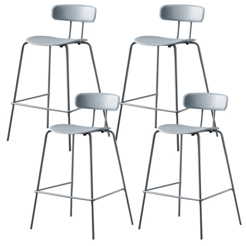 Luxurious Backrest Counter Stool with Metal Base Plastic Armless Cafe Bar Stool