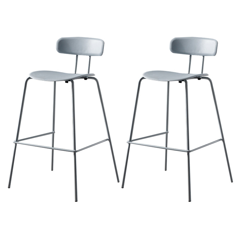 Luxurious Backrest Counter Stool with Metal Base Plastic Armless Cafe Bar Stool