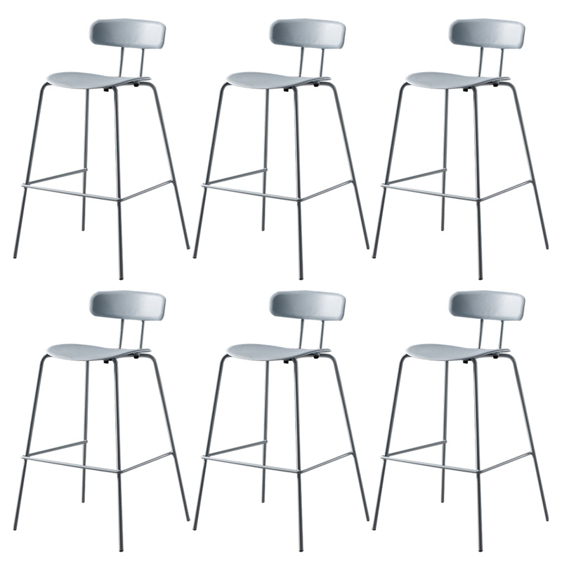 Luxurious Backrest Counter Stool with Metal Base Plastic Armless Cafe Bar Stool
