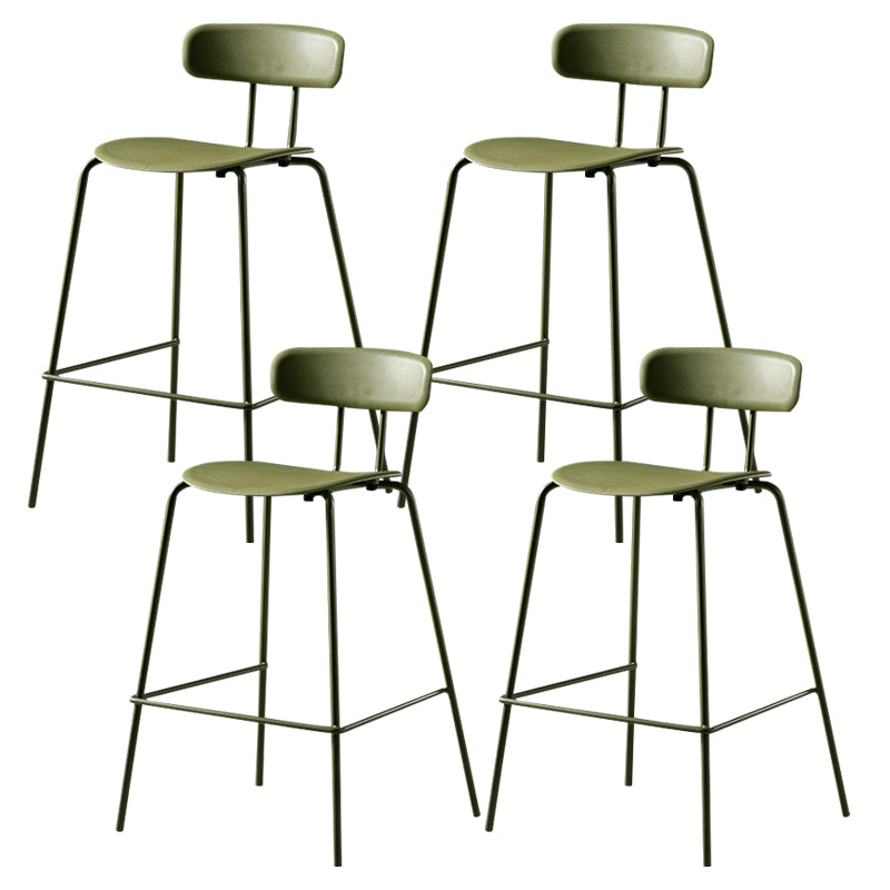 Luxurious Backrest Counter Stool with Metal Base Plastic Armless Cafe Bar Stool