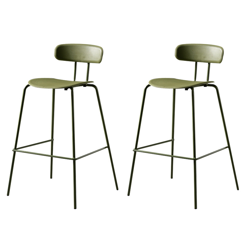 Luxurious Backrest Counter Stool with Metal Base Plastic Armless Cafe Bar Stool