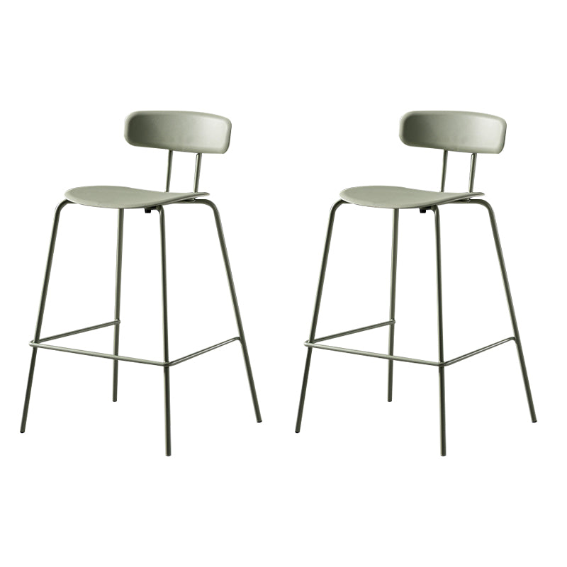 Luxurious Backrest Counter Stool with Metal Base Plastic Armless Cafe Bar Stool