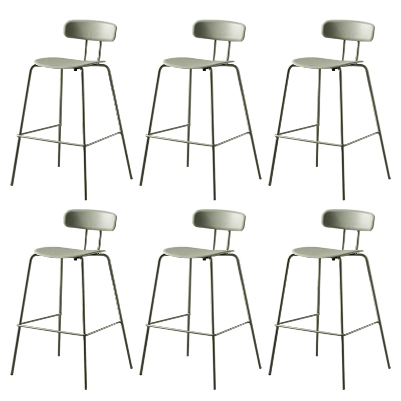 Luxurious Backrest Counter Stool with Metal Base Plastic Armless Cafe Bar Stool