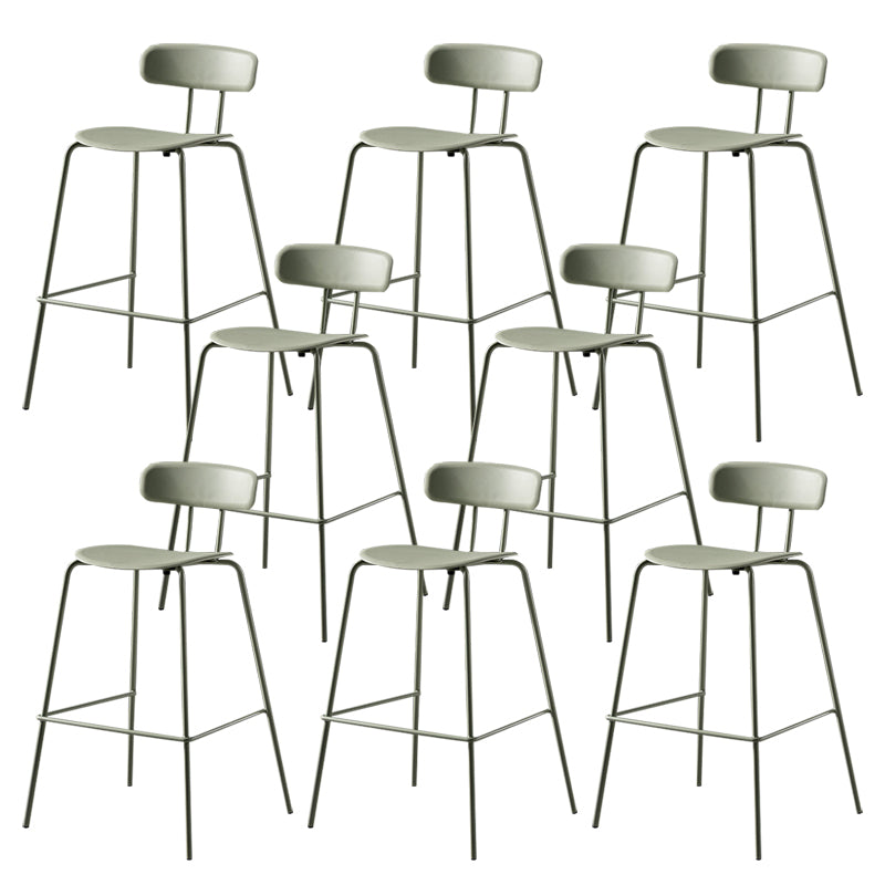 Luxurious Backrest Counter Stool with Metal Base Plastic Armless Cafe Bar Stool