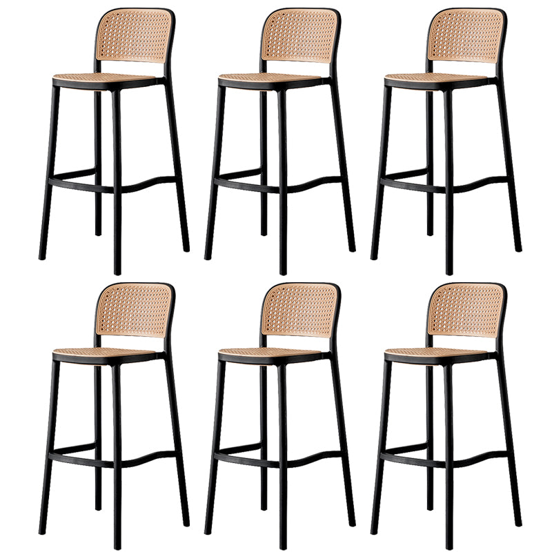Nordic Backrest Counter Stool with Metal Base Plastic Armless Bar Chair