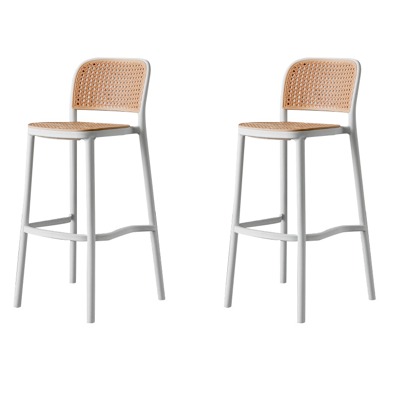 Nordic Backrest Counter Stool with Metal Base Plastic Armless Bar Chair