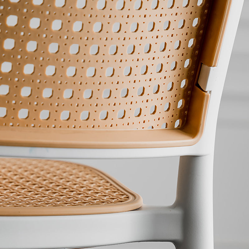 Nordic Backrest Counter Stool with Metal Base Plastic Armless Bar Chair