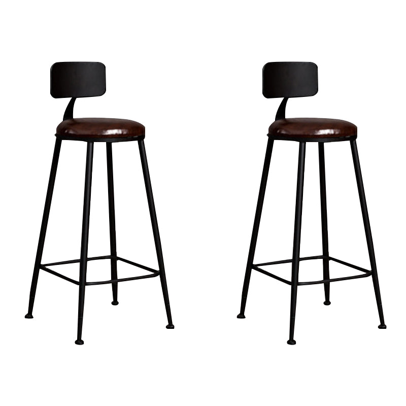 Contemporary Style Counter Stool Living Room Bar Stool with Metal Base