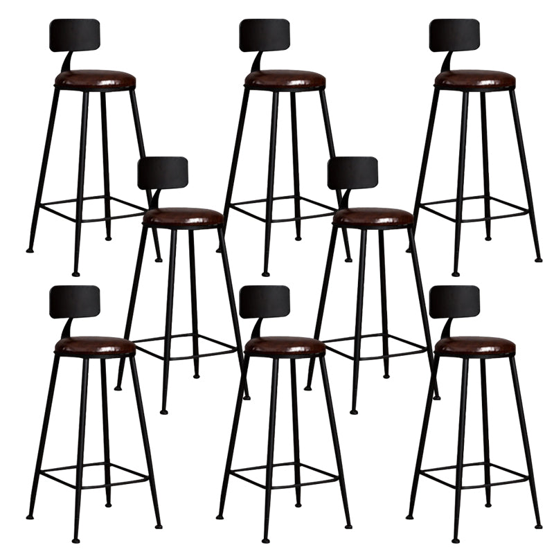 Contemporary Style Counter Stool Living Room Bar Stool with Metal Base