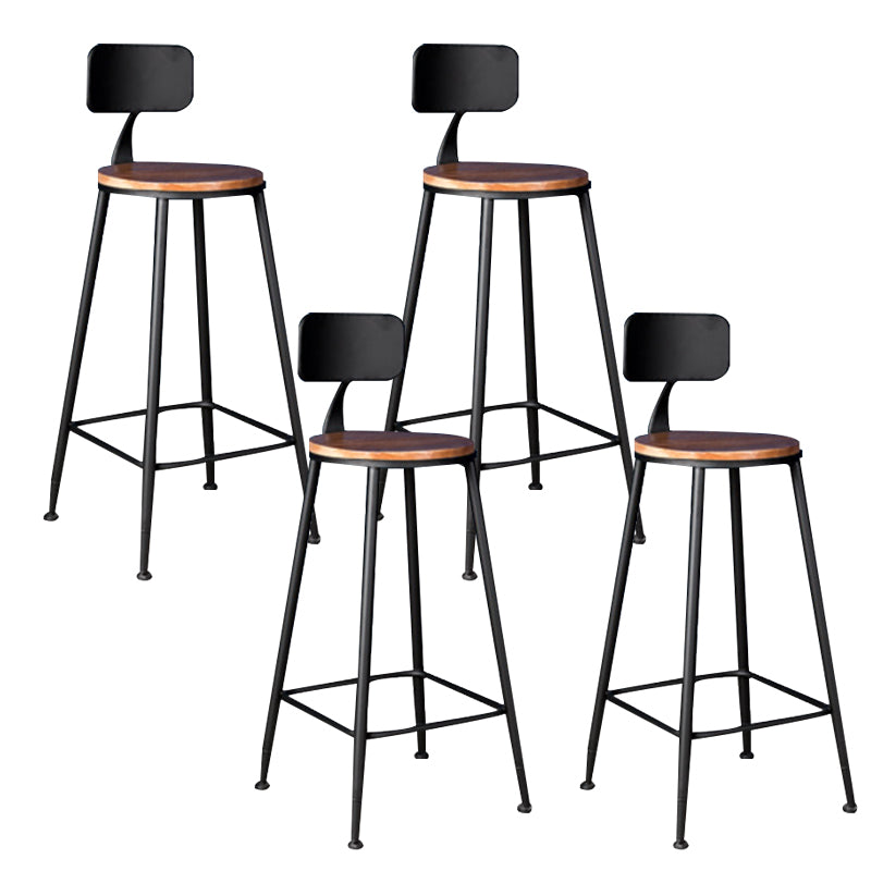 Contemporary Style Counter Stool Living Room Bar Stool with Metal Base