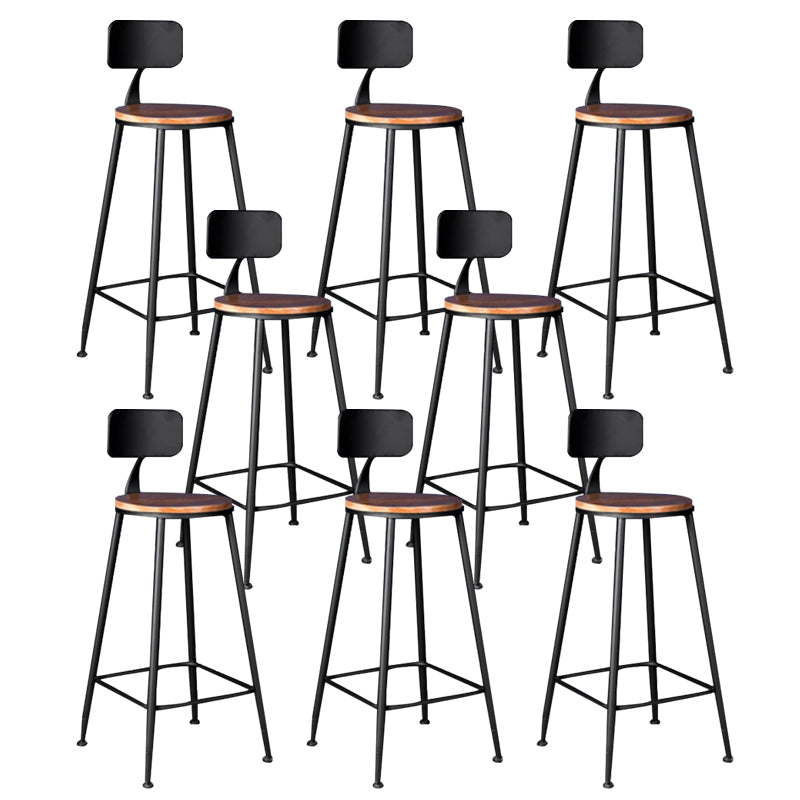 Contemporary Style Counter Stool Living Room Bar Stool with Metal Base