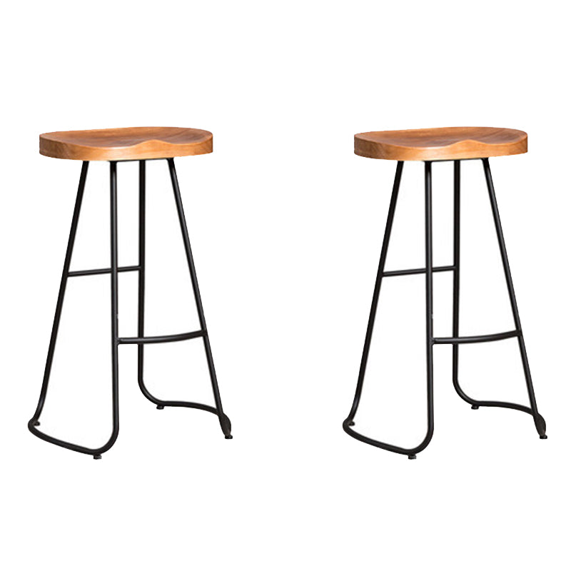 Contemporary Style Counter Stool Living Room Bar Stool with Metal Base