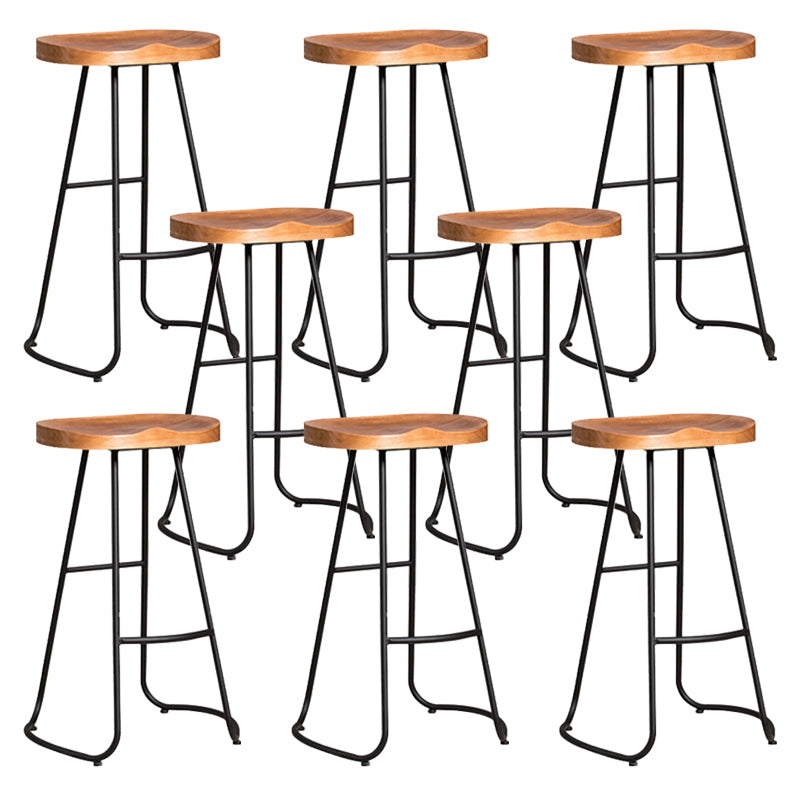 Contemporary Style Counter Stool Living Room Bar Stool with Metal Base