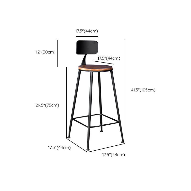 Contemporary Style Counter Stool Living Room Bar Stool with Metal Base