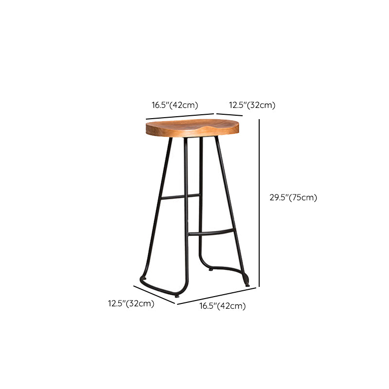 Contemporary Style Counter Stool Living Room Bar Stool with Metal Base