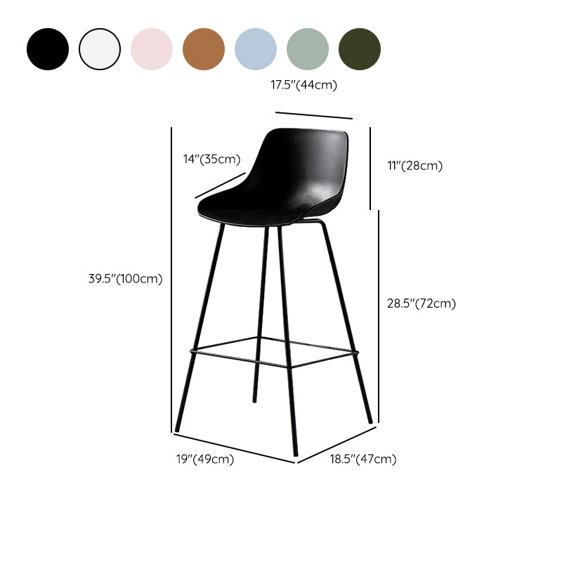 Contemporary Counter Height Stools Plastic Height Bar Stool for Living Room