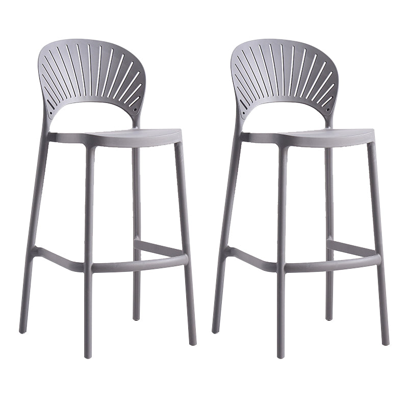 Backrest Counter High Stool Plastic Industrial Armless Cafe Bar Stool