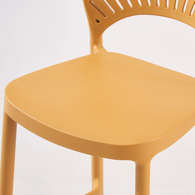 Backrest Counter High Stool Plastic Industrial Armless Cafe Bar Stool