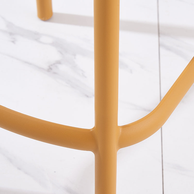 Backrest Counter High Stool Plastic Industrial Armless Cafe Bar Stool