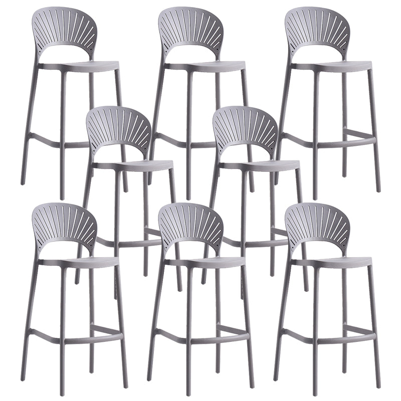Backrest Counter High Stool Plastic Industrial Armless Cafe Bar Stool