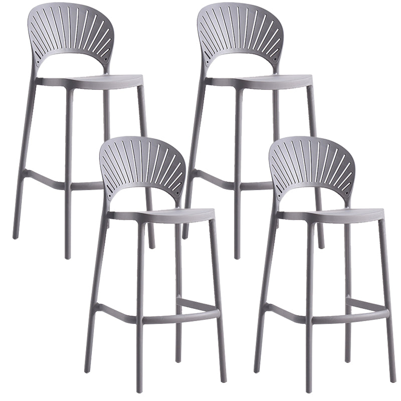 Backrest Counter High Stool Plastic Industrial Armless Cafe Bar Stool
