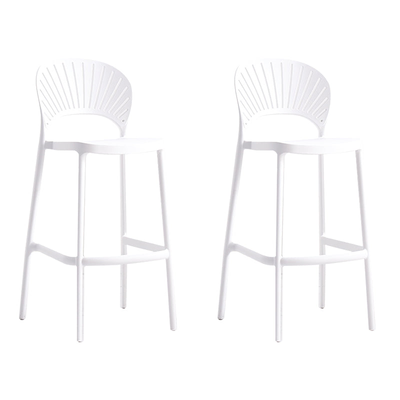 Backrest Counter High Stool Plastic Industrial Armless Cafe Bar Stool