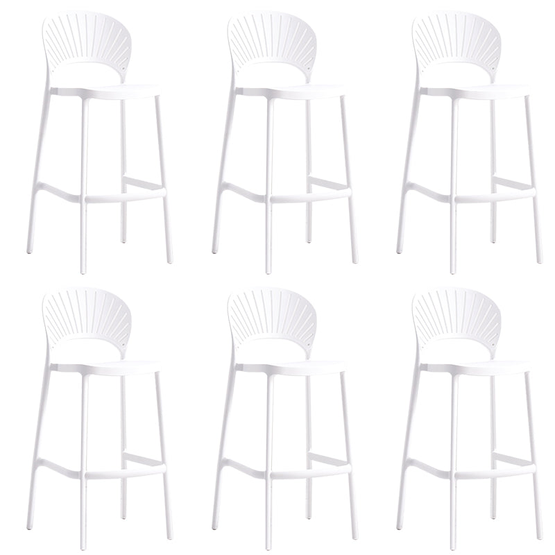 Backrest Counter High Stool Plastic Industrial Armless Cafe Bar Stool