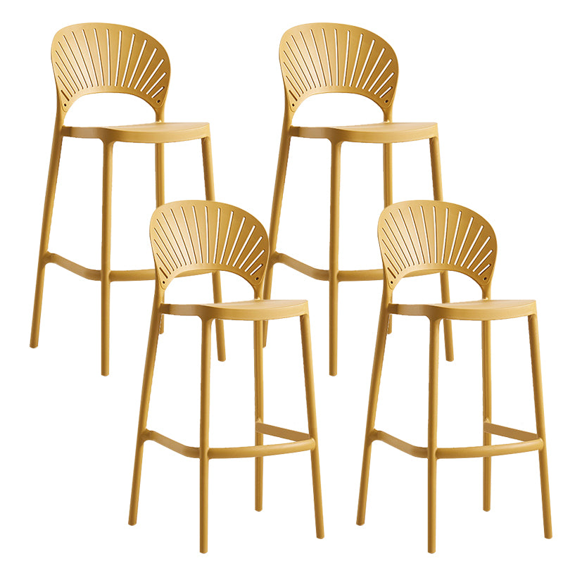 Backrest Counter High Stool Plastic Industrial Armless Cafe Bar Stool